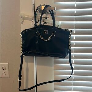 Black Handbag with Gold Accents